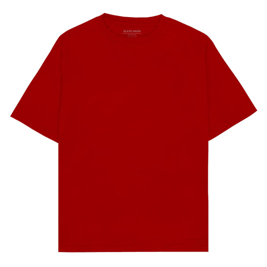 Red Plain Oversized T-shirt
