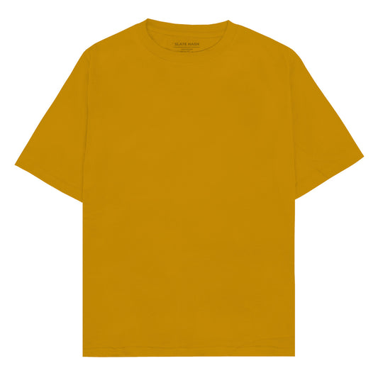 Mustard Yellow Plain Oversized T-shirt
