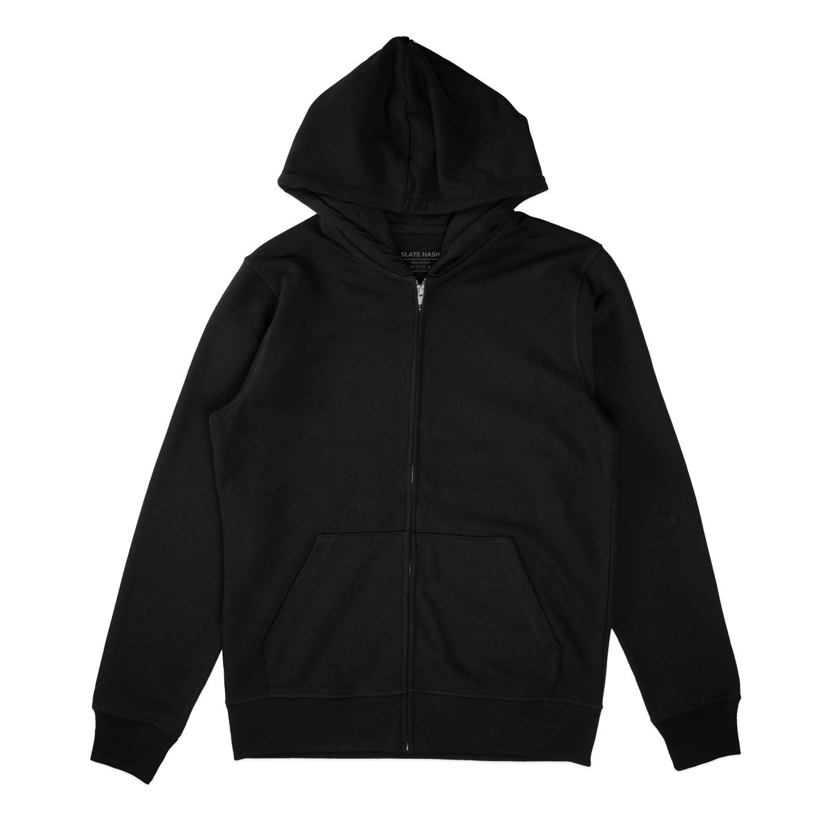 Plain black zip up jacket online