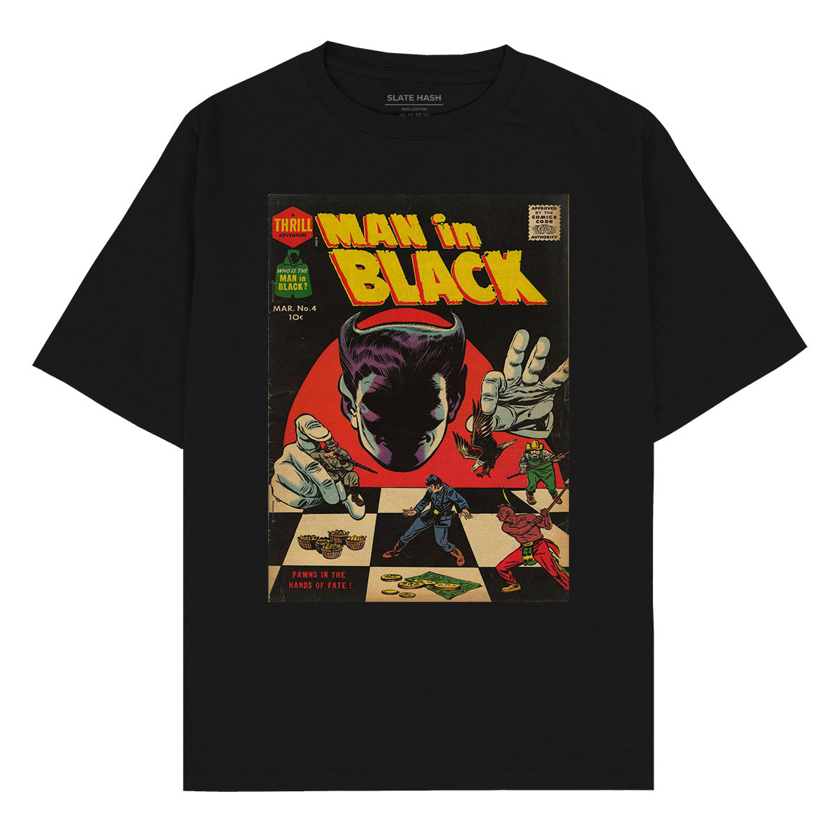 Man in Black Oversized T-shirt