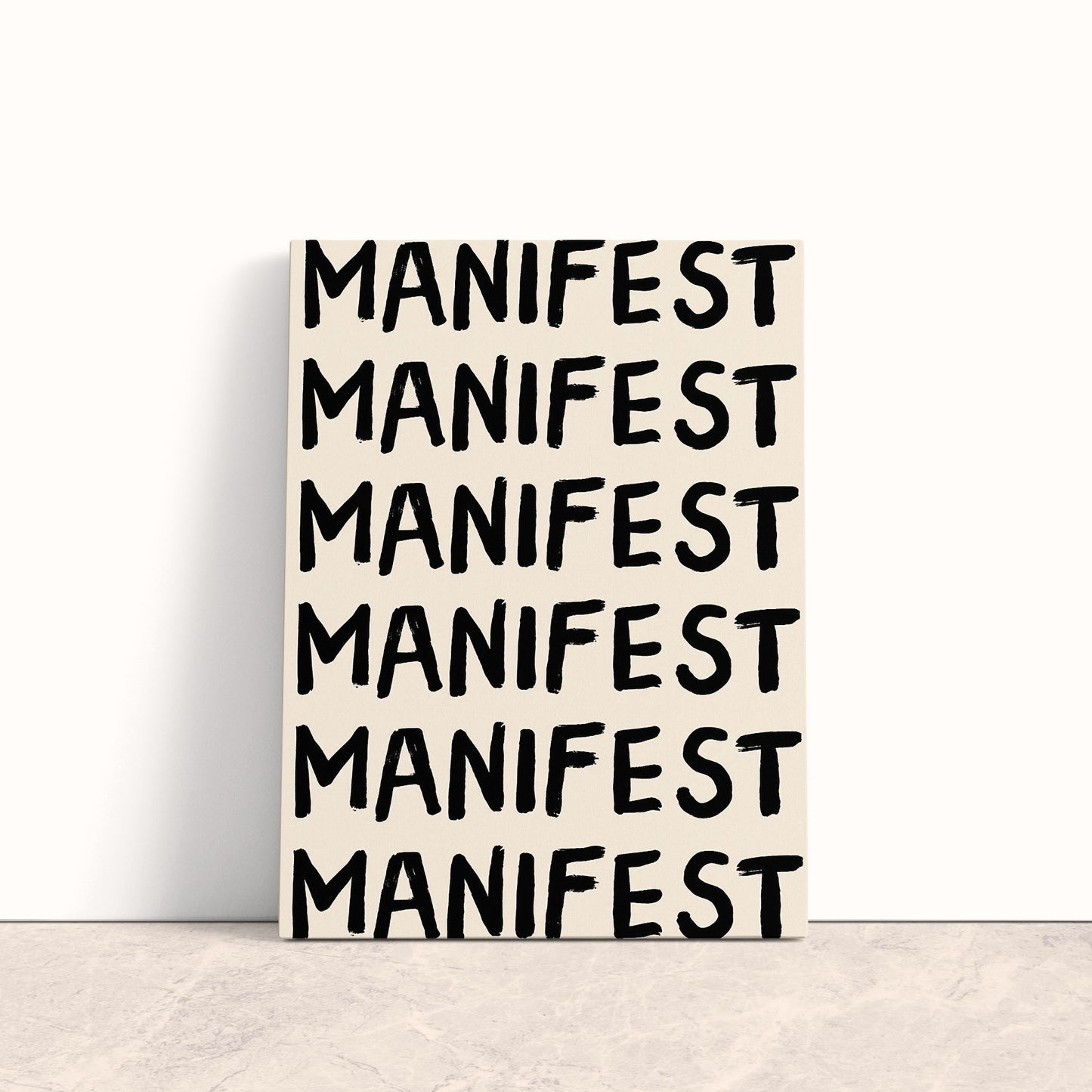 Manifest Typography Canvas Print