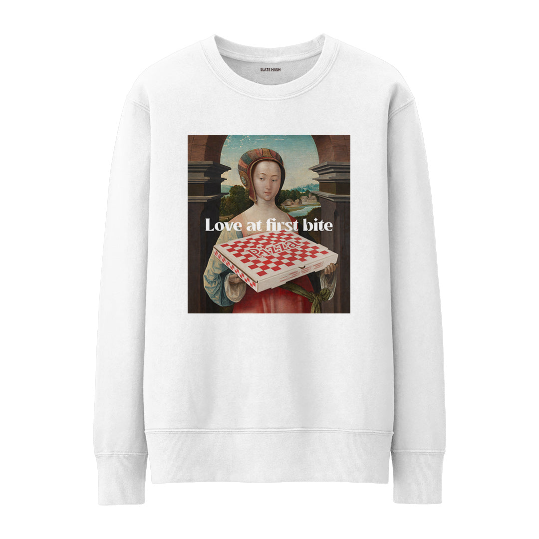 Pizza - love at first bite Sweatshirt