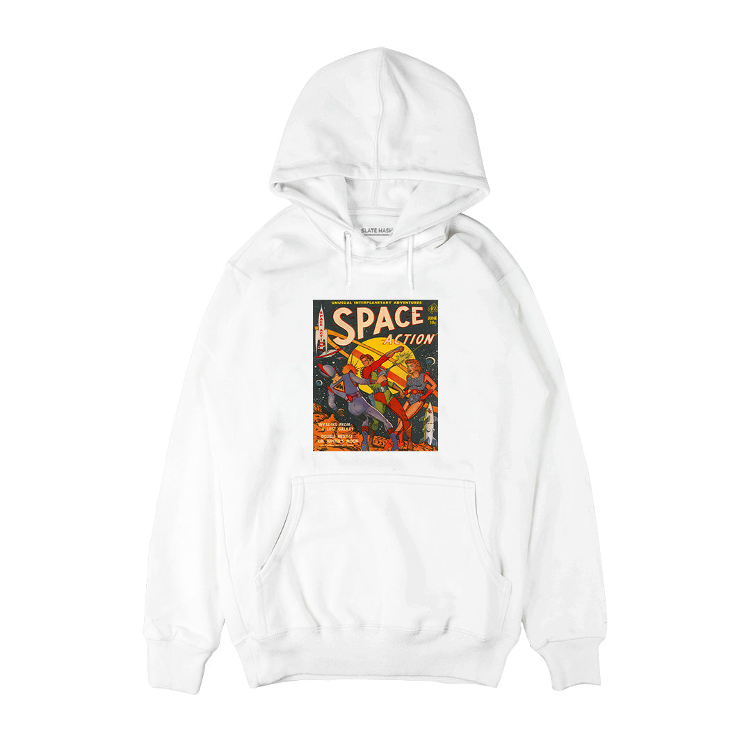Space Action Vintage Comic Hoodie