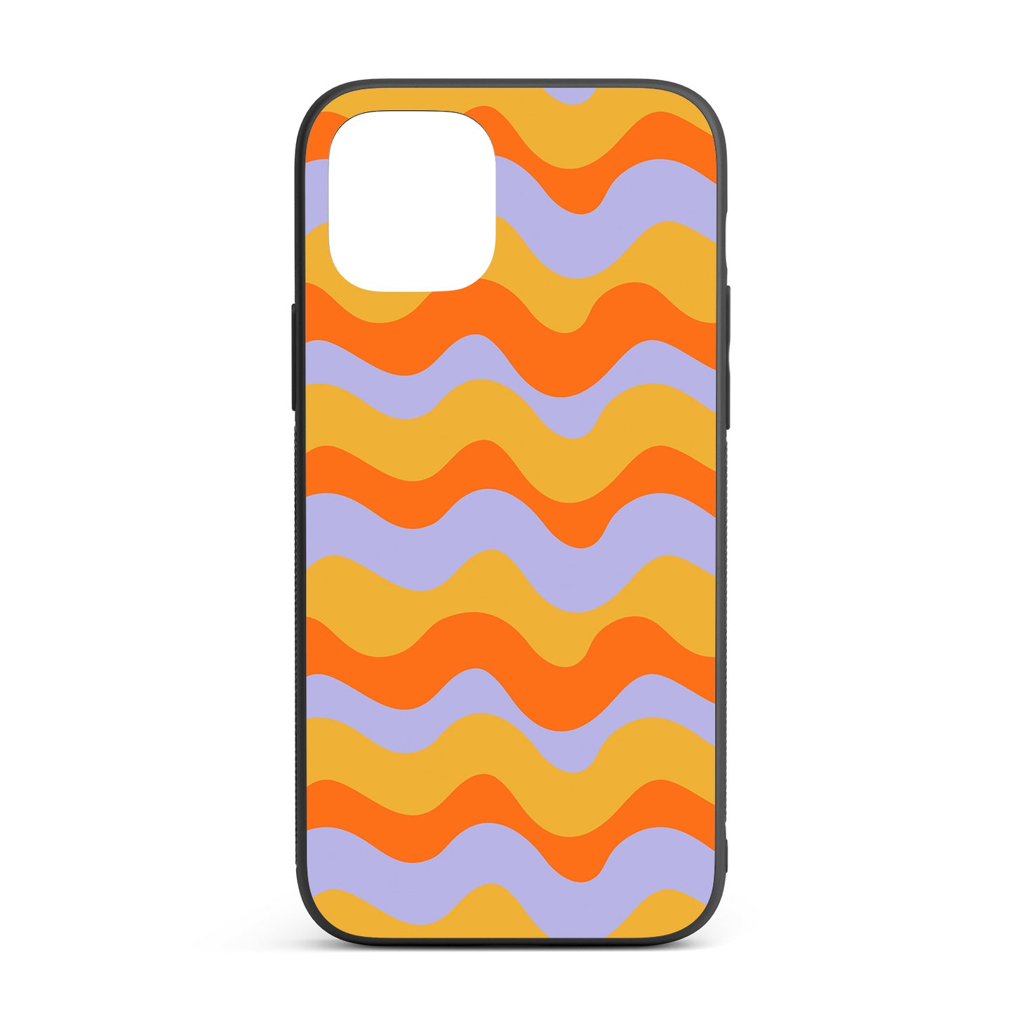 Retro Wavy Pattern iPhone glass case
