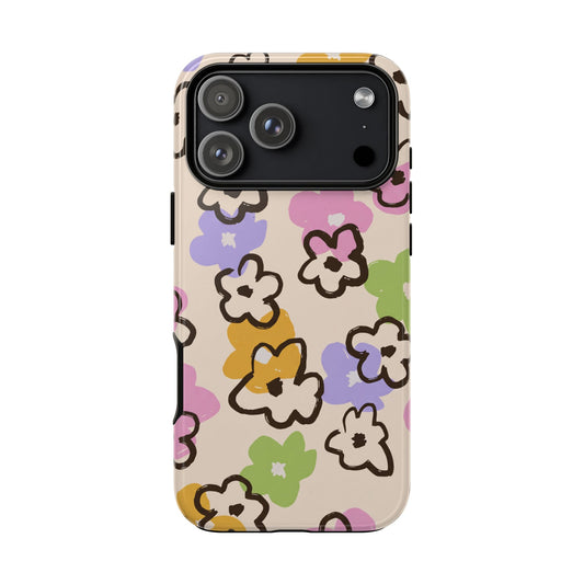 SLATE HASH iPhone tough case, Happy Blooms print
