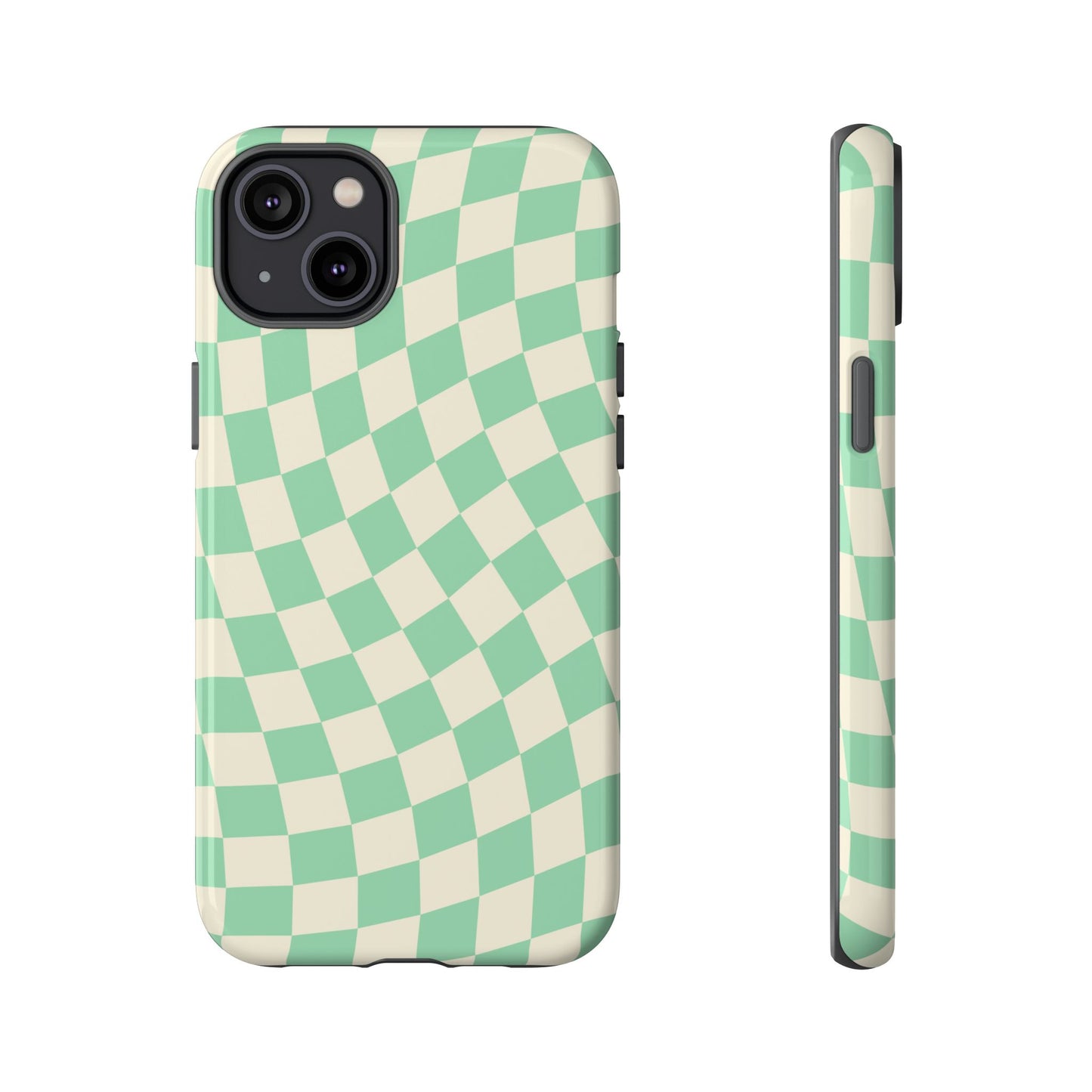 Pistachio Checkers - iPhone Tough Case