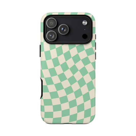 Pistachio Checkers - iPhone Tough Case