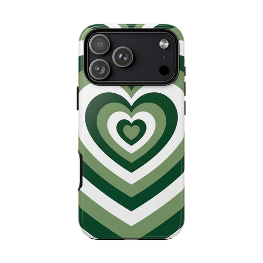 SLATE HASH iPhone tough case, Green Heartwave print