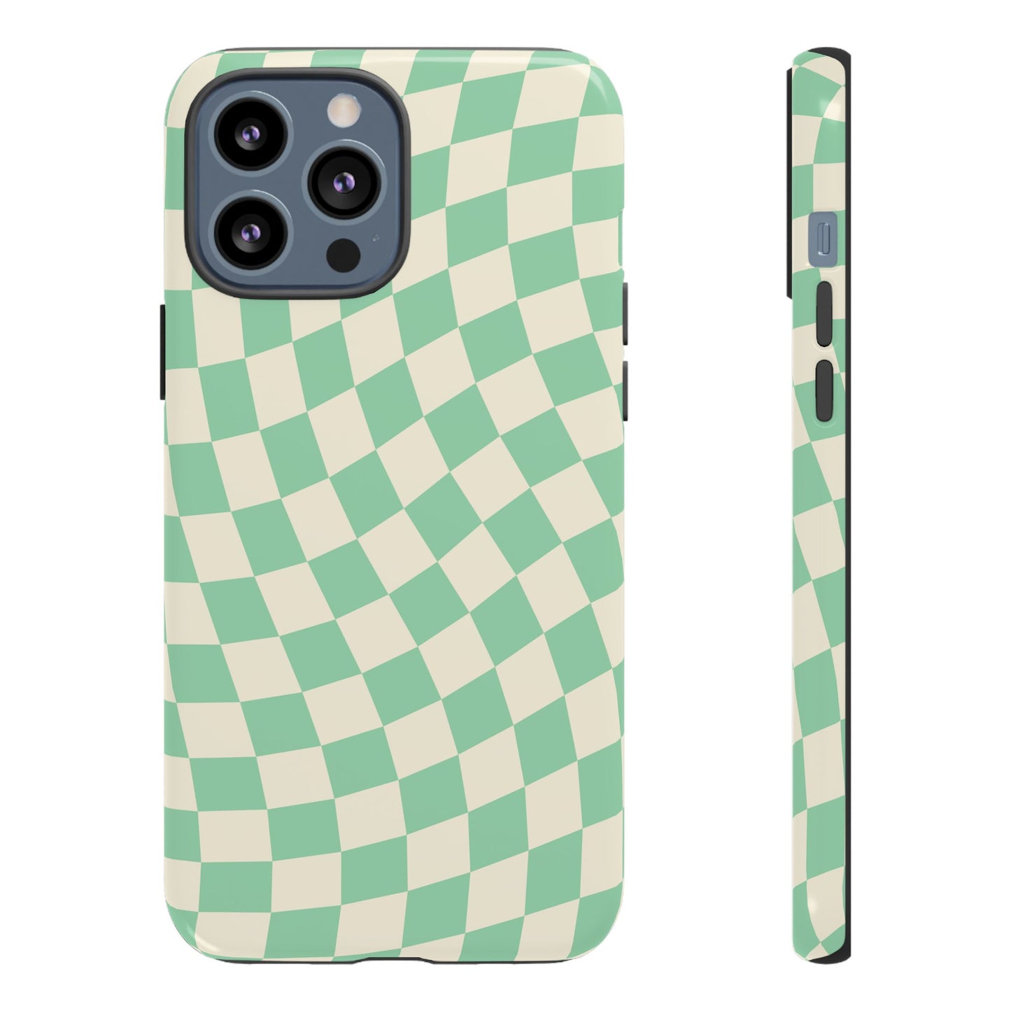 Pistachio Checkers - iPhone Tough Case