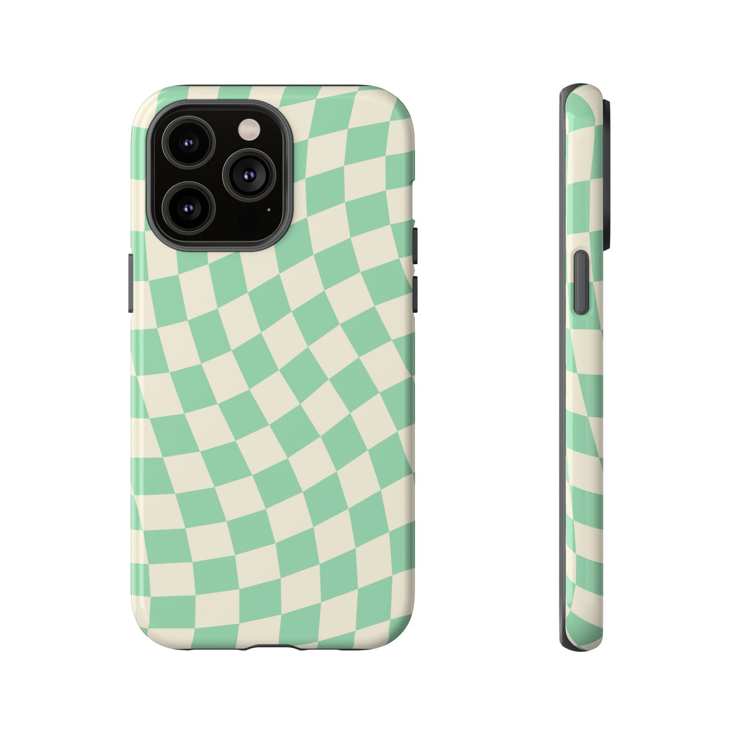 Pistachio Checkers - iPhone Tough Case