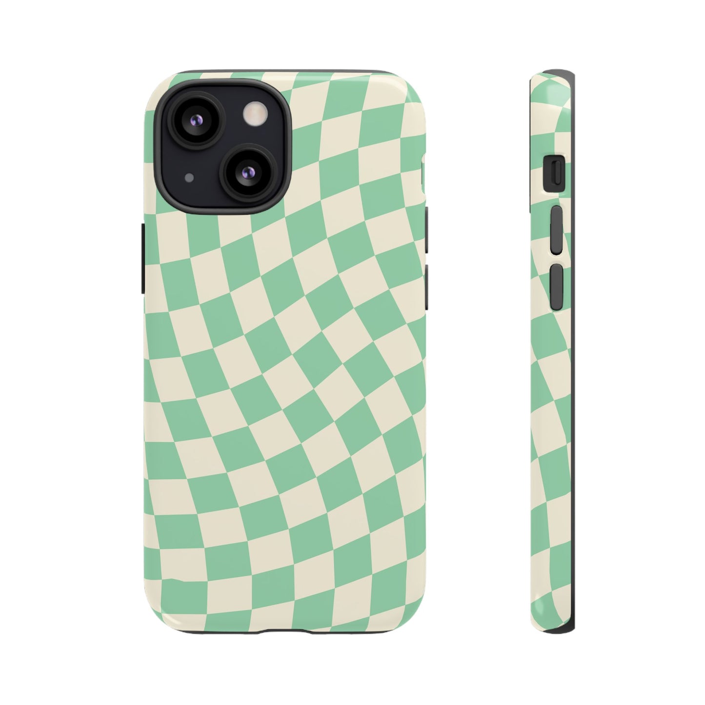 Pistachio Checkers - iPhone Tough Case