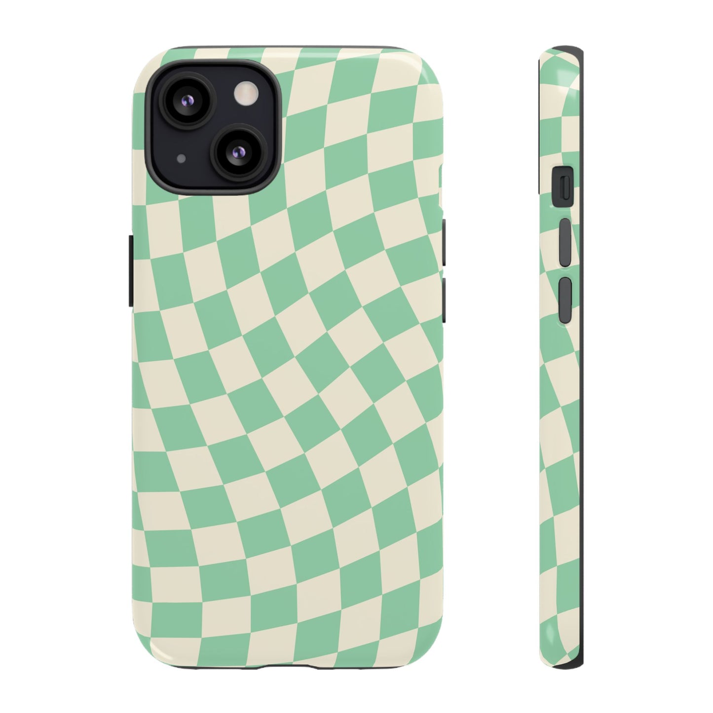 Pistachio Checkers - iPhone Tough Case