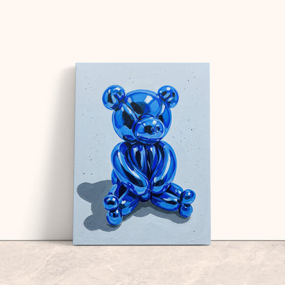 Blue Balloon Bear Canvas Print