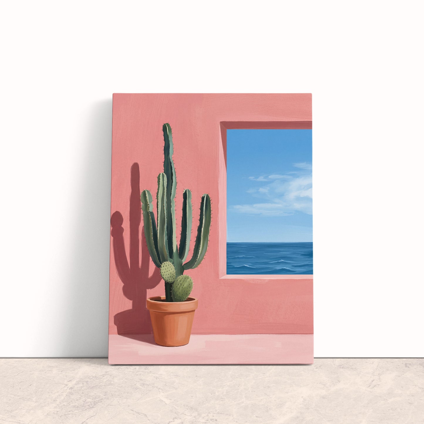 Coastal Cactus Canvas Print
