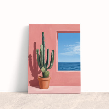 Coastal Cactus Canvas Print