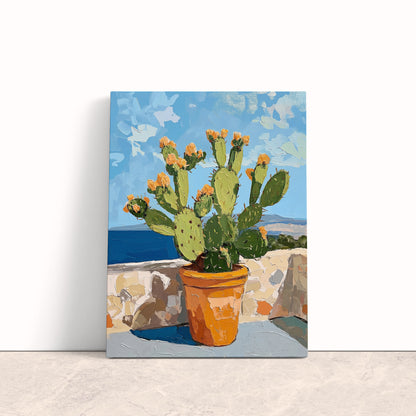 Coastal Cactus Bloom Canvas Print