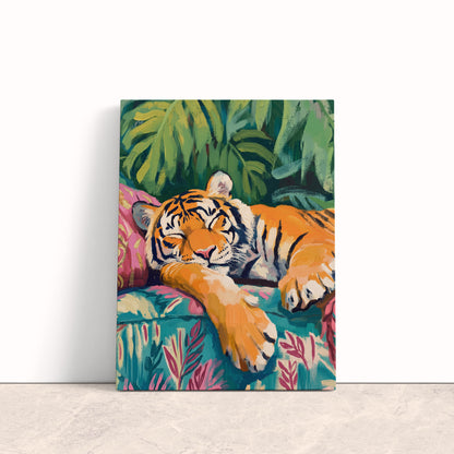 Tropical Slumber Tiger Canvas Print