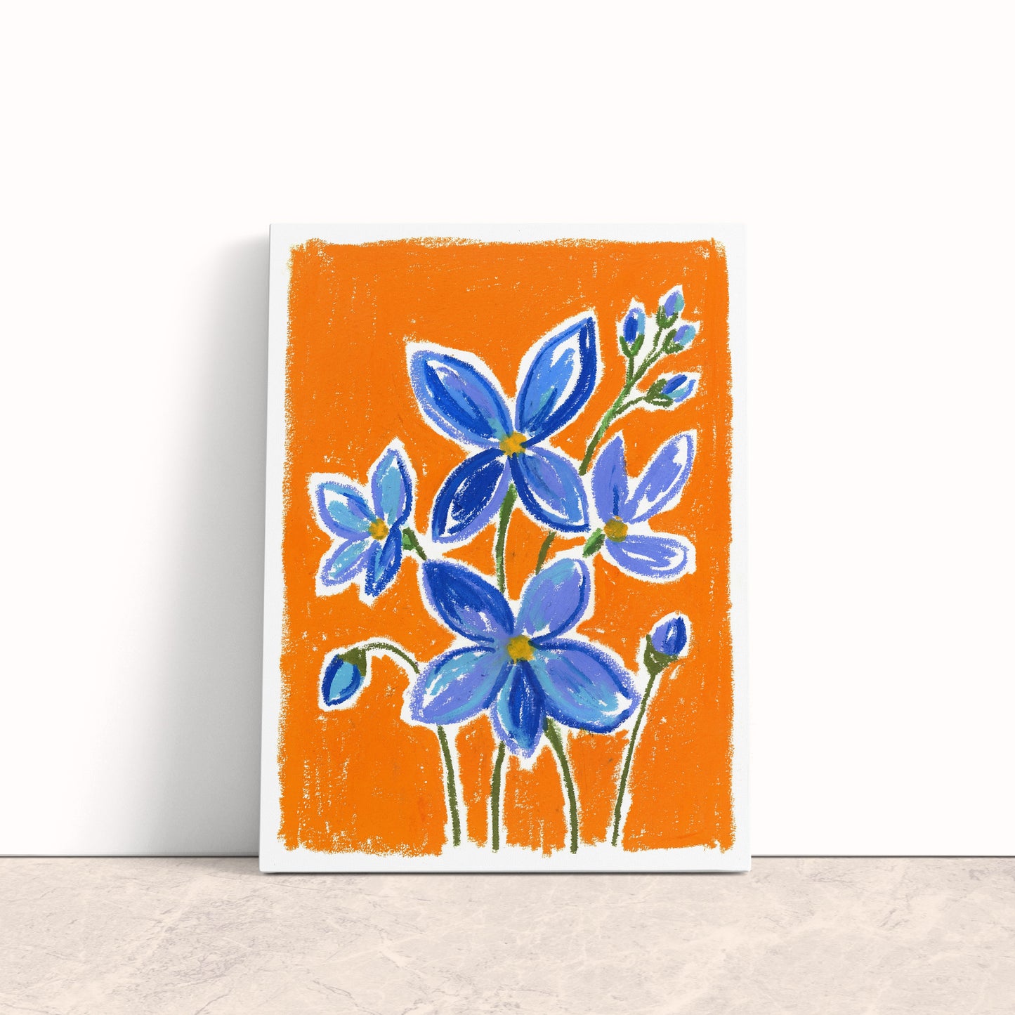 Blue Bloom on Sunset Canvas Print
