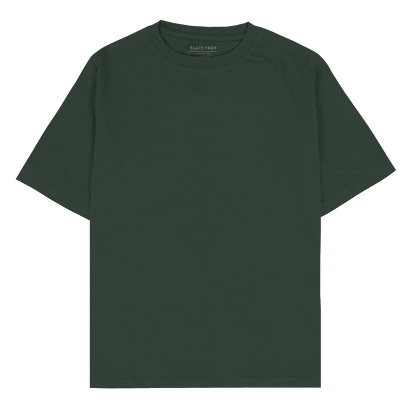 Olive Green Plain Oversized T-shirt – SLATE HASH