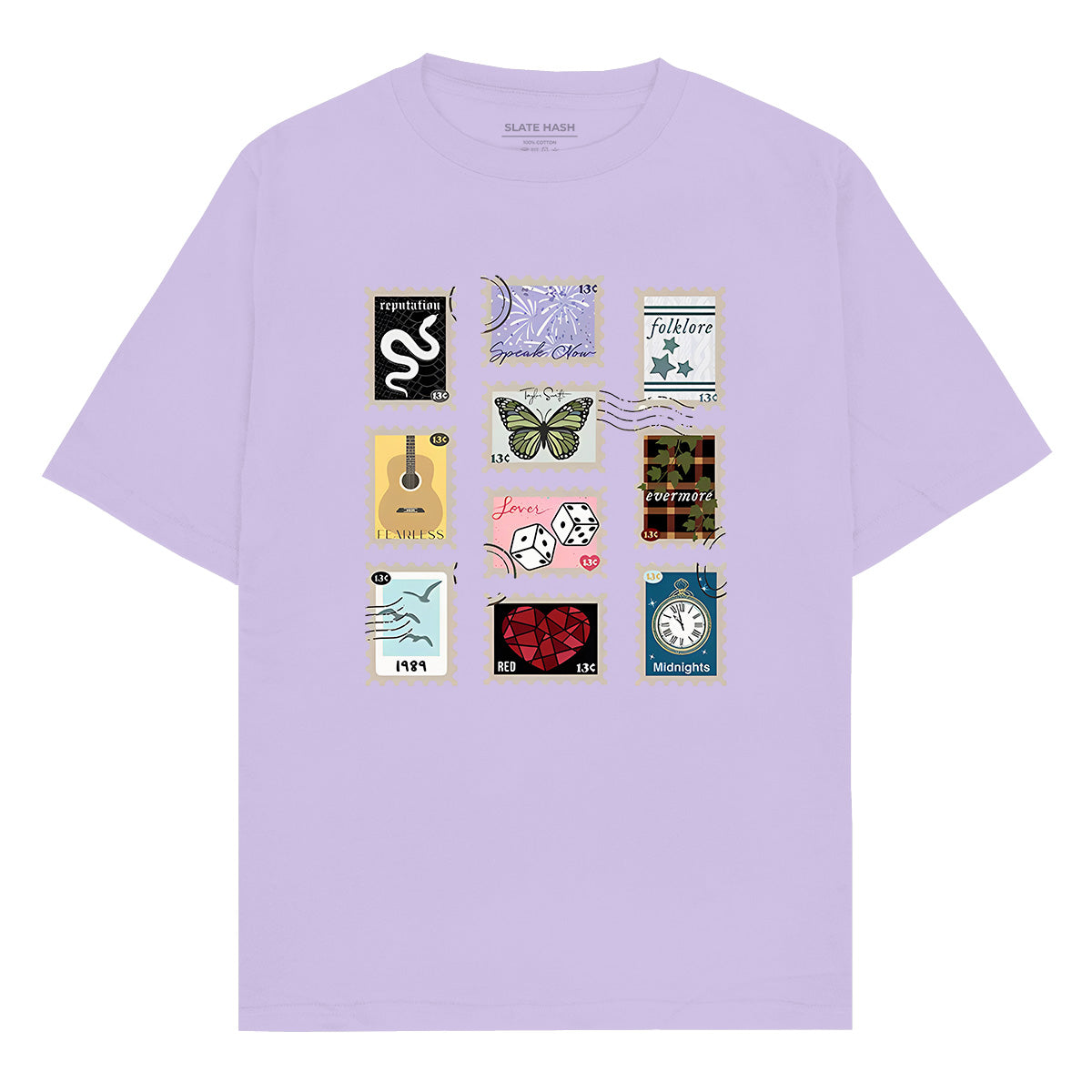 Taylor album stamps Oversized T-shirt – SLATE HASH