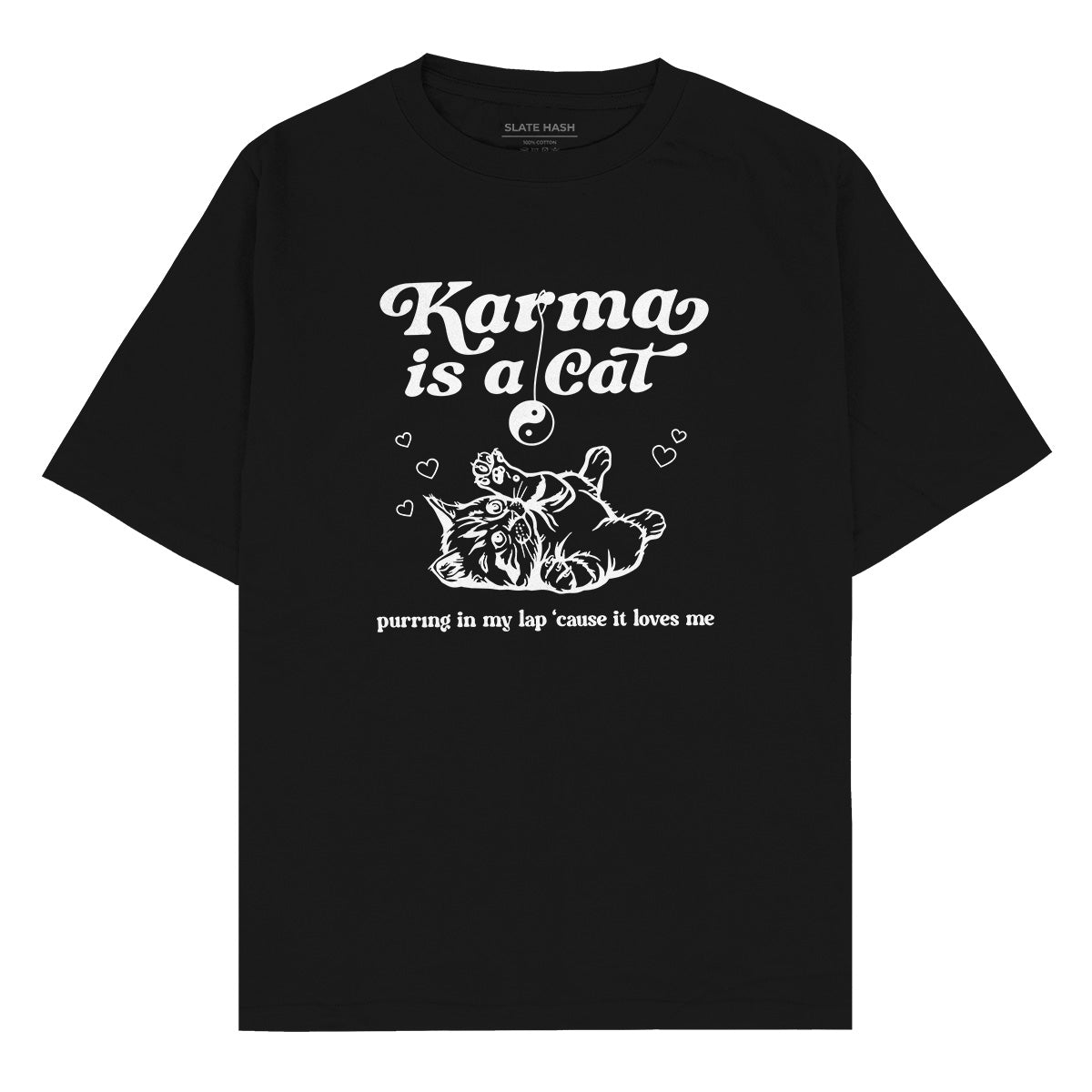 Karma is a cat Oversized T-shirt