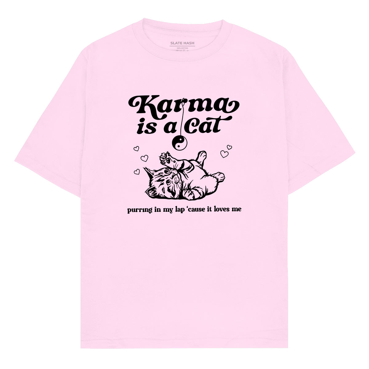 Karma is a cat Oversized T-shirt