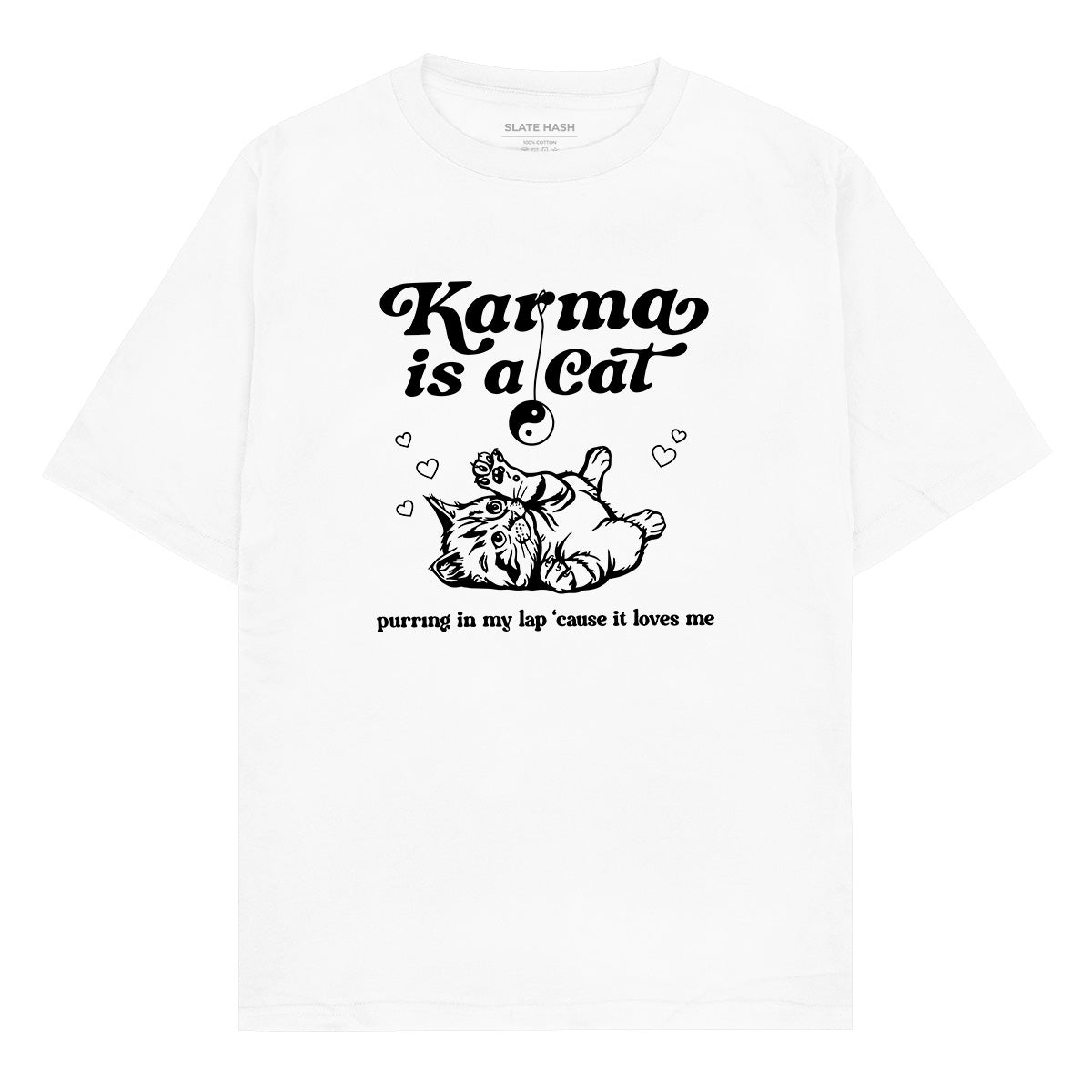 Karma is a cat Oversized T-shirt