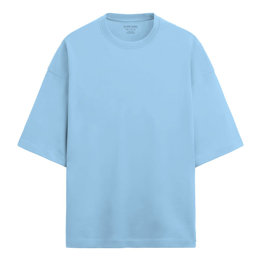 Baby Blue Terry Cotton Oversized T-shirt (280 GSM)