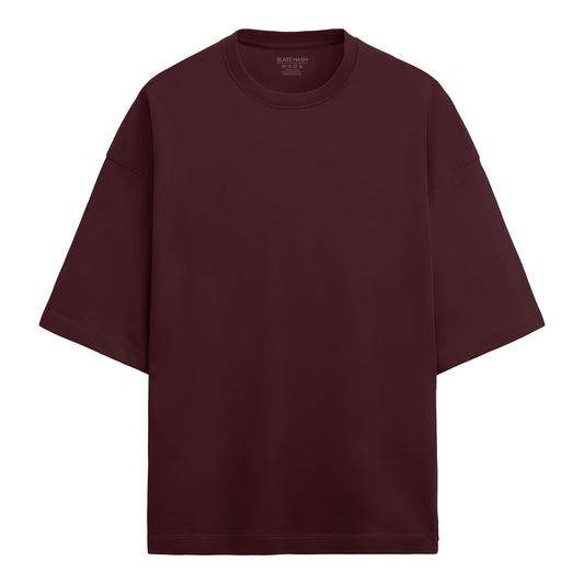 Maroon Terry Cotton Oversized T-shirt (280 GSM)