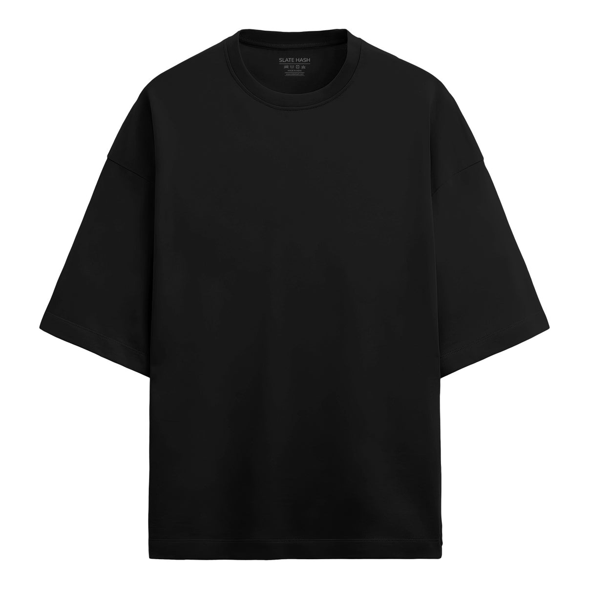 Black Terry Cotton Oversized T shirt 280 GSM SLATE HASH Black terry cotton oversized t shirt 280 gsm slate hash
