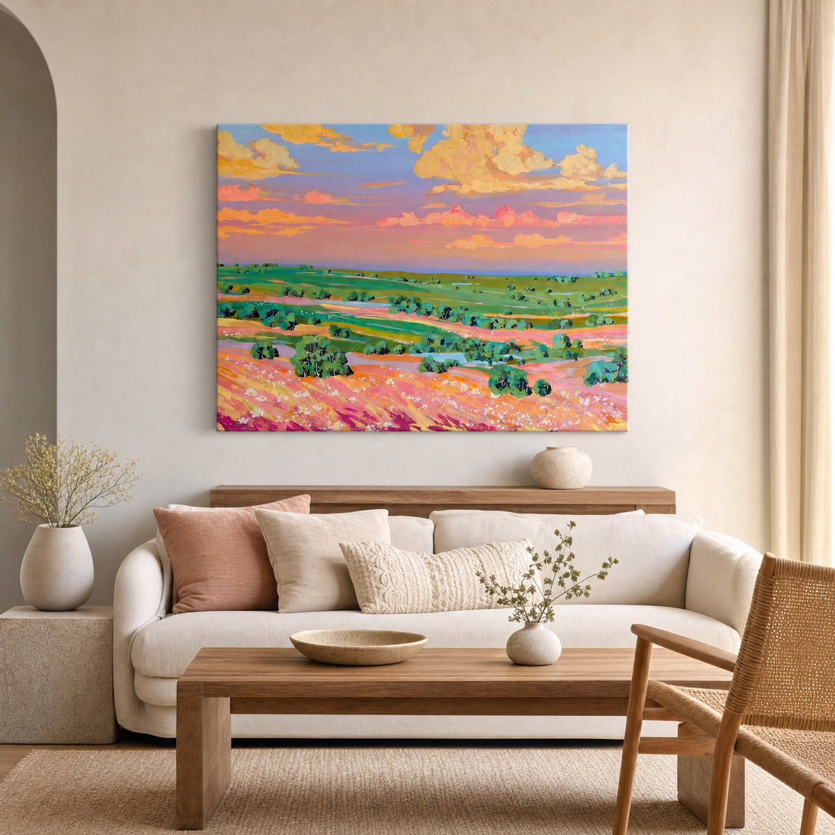 SLATE HASH canvas print, Blush Horizon