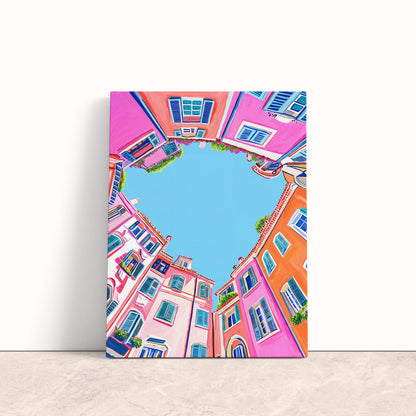 Pastel Sky Courtyard Canvas Print