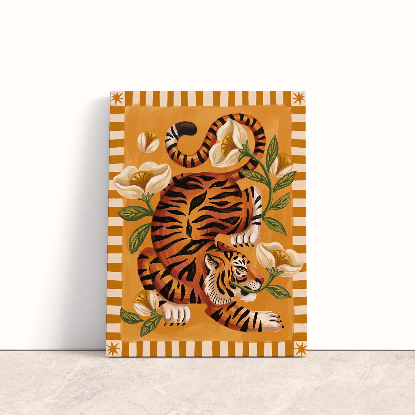 Tiger & Magnolia Canvas Print