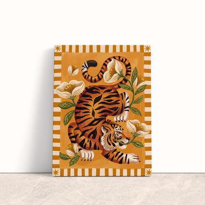 Tiger & Magnolia Canvas Print