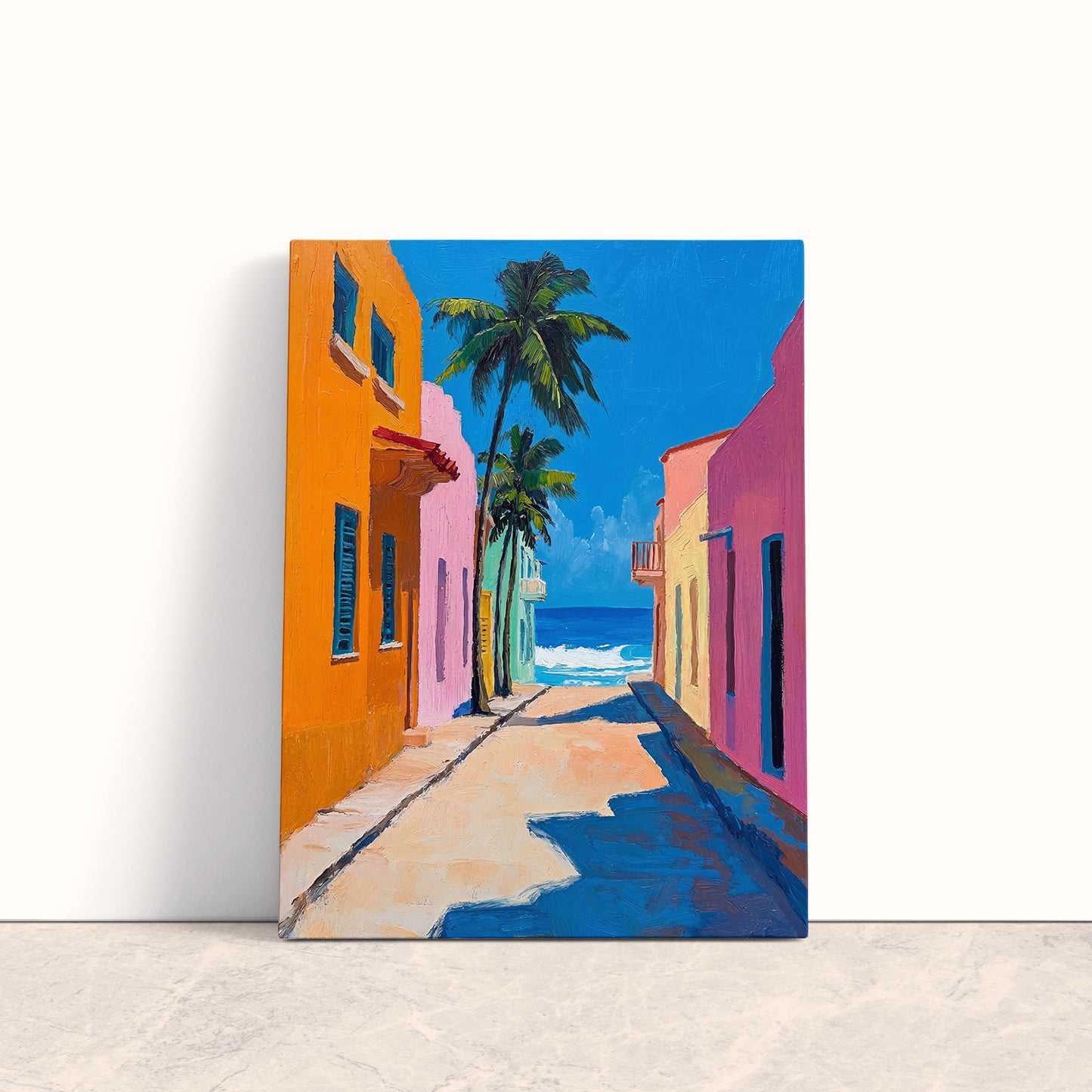 Tropical Coastal Street Canvas Print