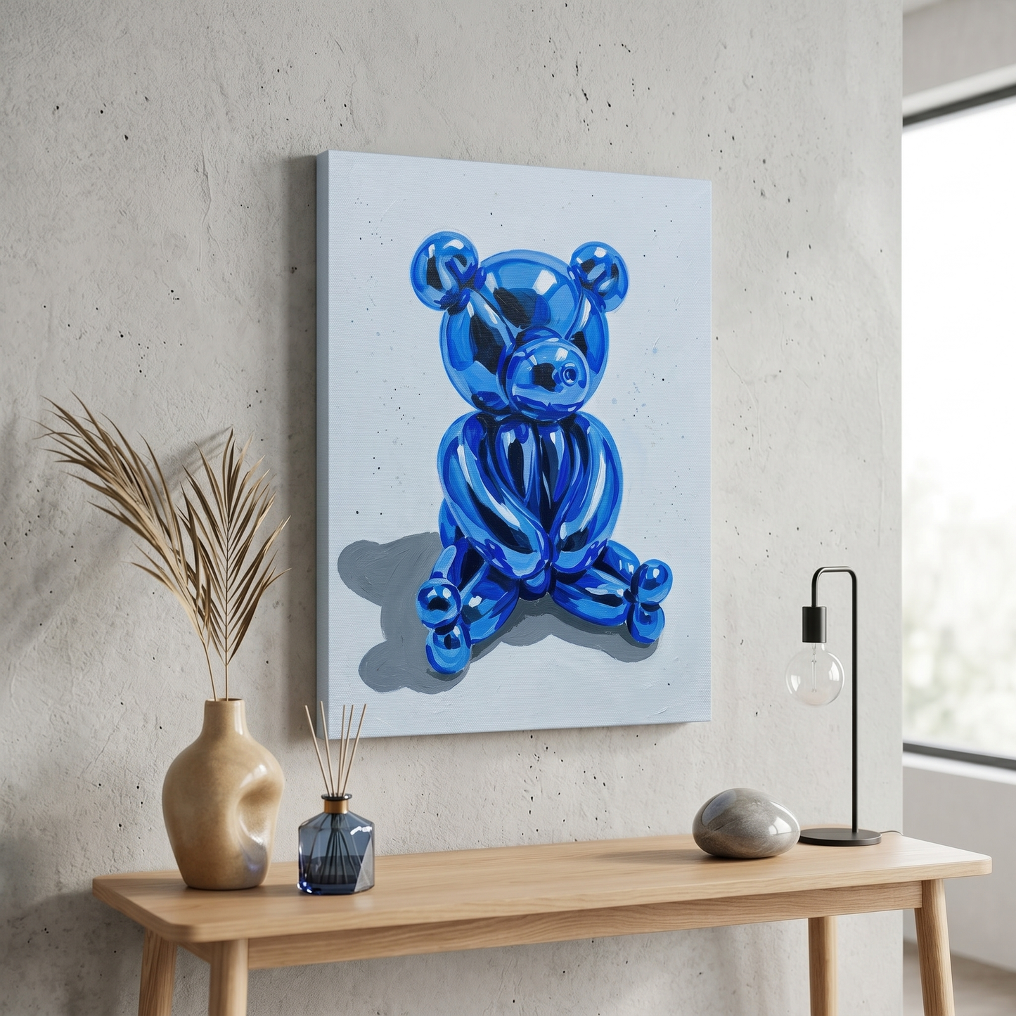 Blue Balloon Bear Canvas Print