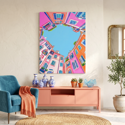 Pastel Sky Courtyard Canvas Print