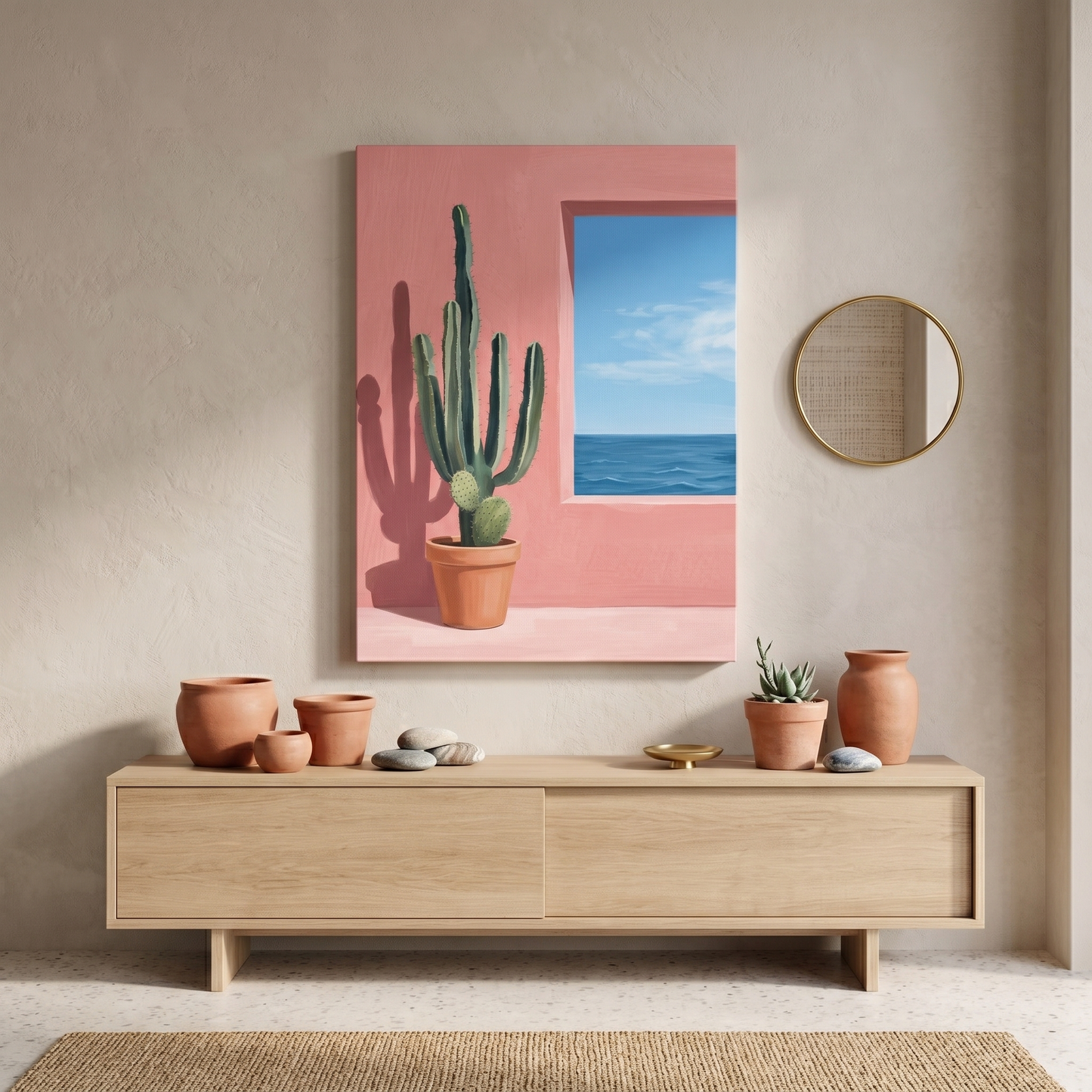 Coastal Cactus Canvas Print