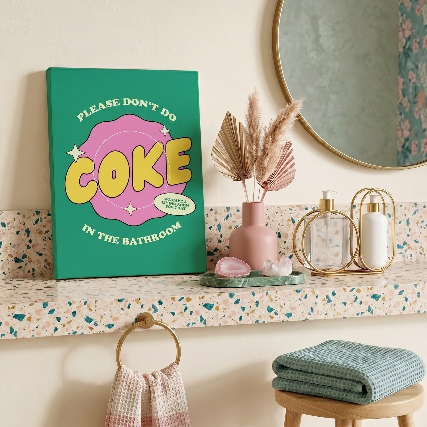 Please Don’t Do Coke in the Bathroom Canvas Print