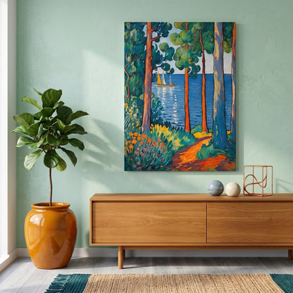 Ocean Through the Pines Canvas Print
