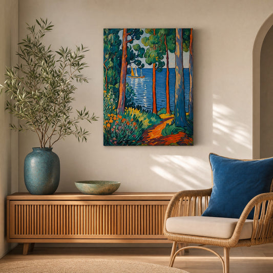 Ocean Through the Pines Canvas Print