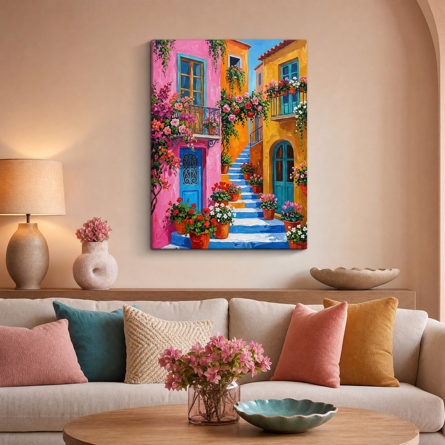 Blooming Courtyard Canvas Print