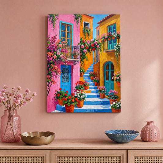 Blooming Courtyard Canvas Print