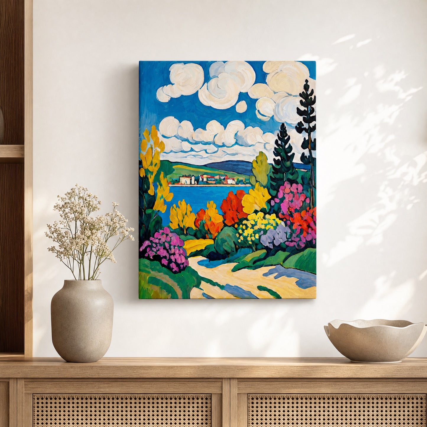 SLATE HASH canvas print, Lakeside Garden Escape