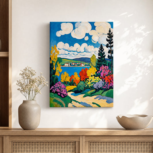 SLATE HASH canvas print, Lakeside Garden Escape