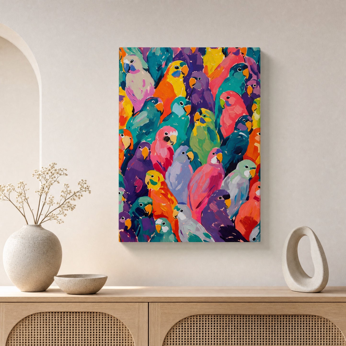Parrot Parade Canvas Print