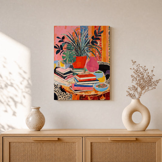 Books & Botanicals Canvas Print