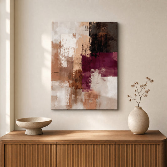 Plum & Earth Abstract Canvas Print