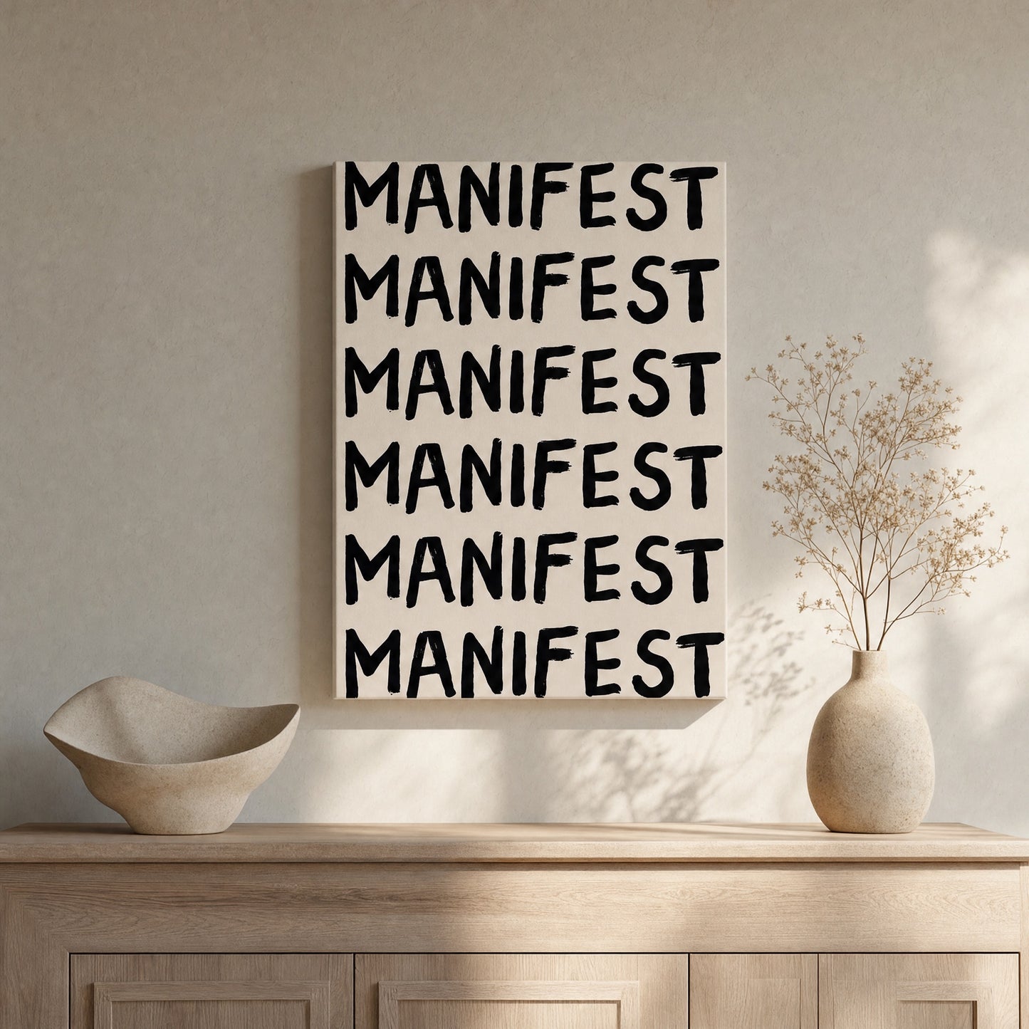 Manifest Typography Canvas Print