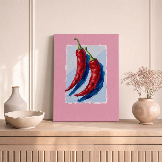 SLATE HASH canvas print, Red Chili
